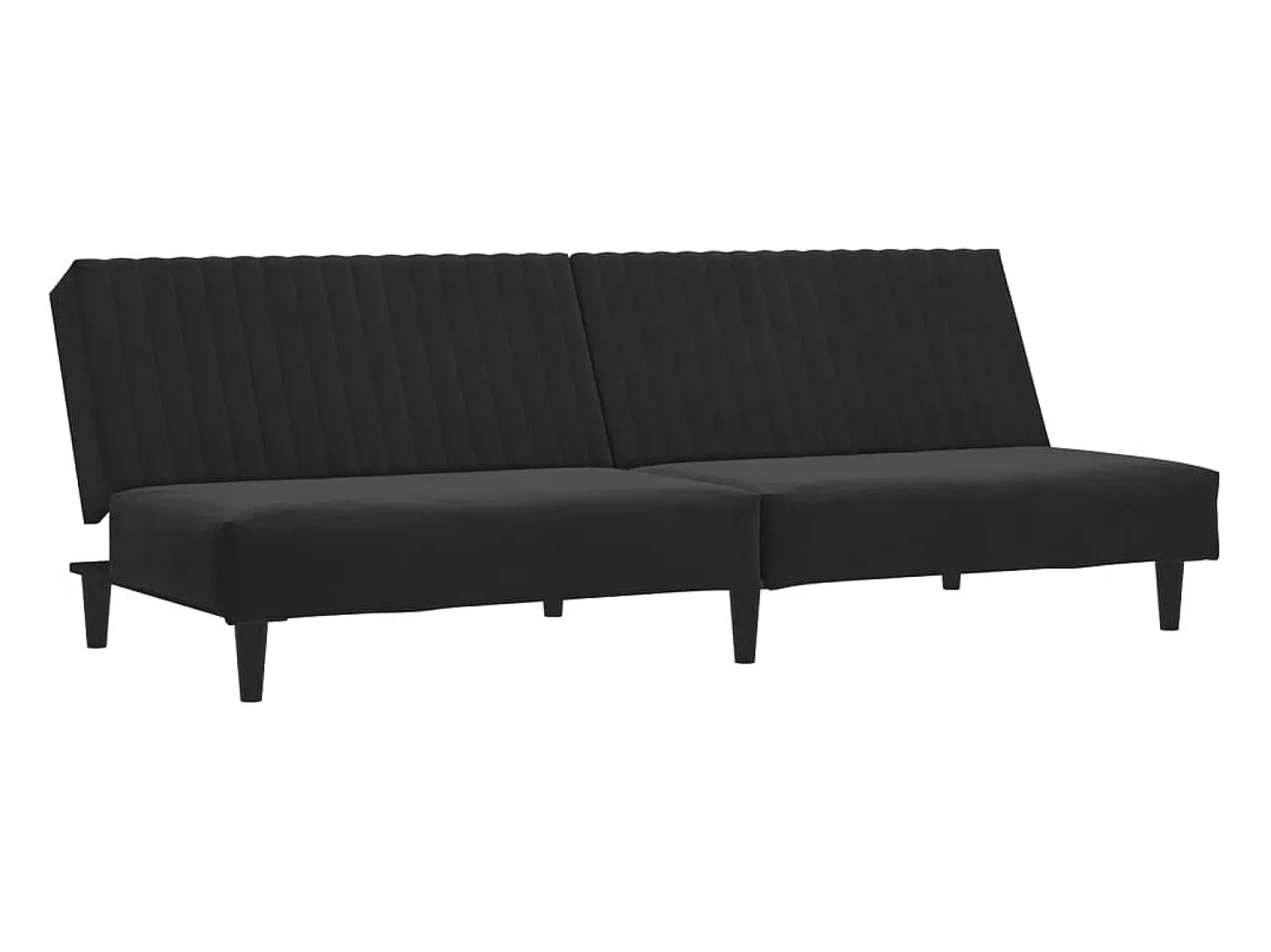 Sofá* Sofá-cama de 2 lugares veludo PT922827 Preto