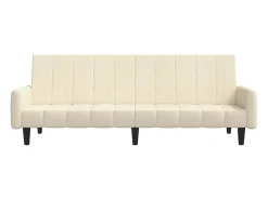 Sofá| Sofá-cama de 2 lugares veludo cor PT737270 Creme