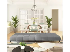 Outlet Sofá-cama de 2 lugares veludo -claro PT335142 Cinzento