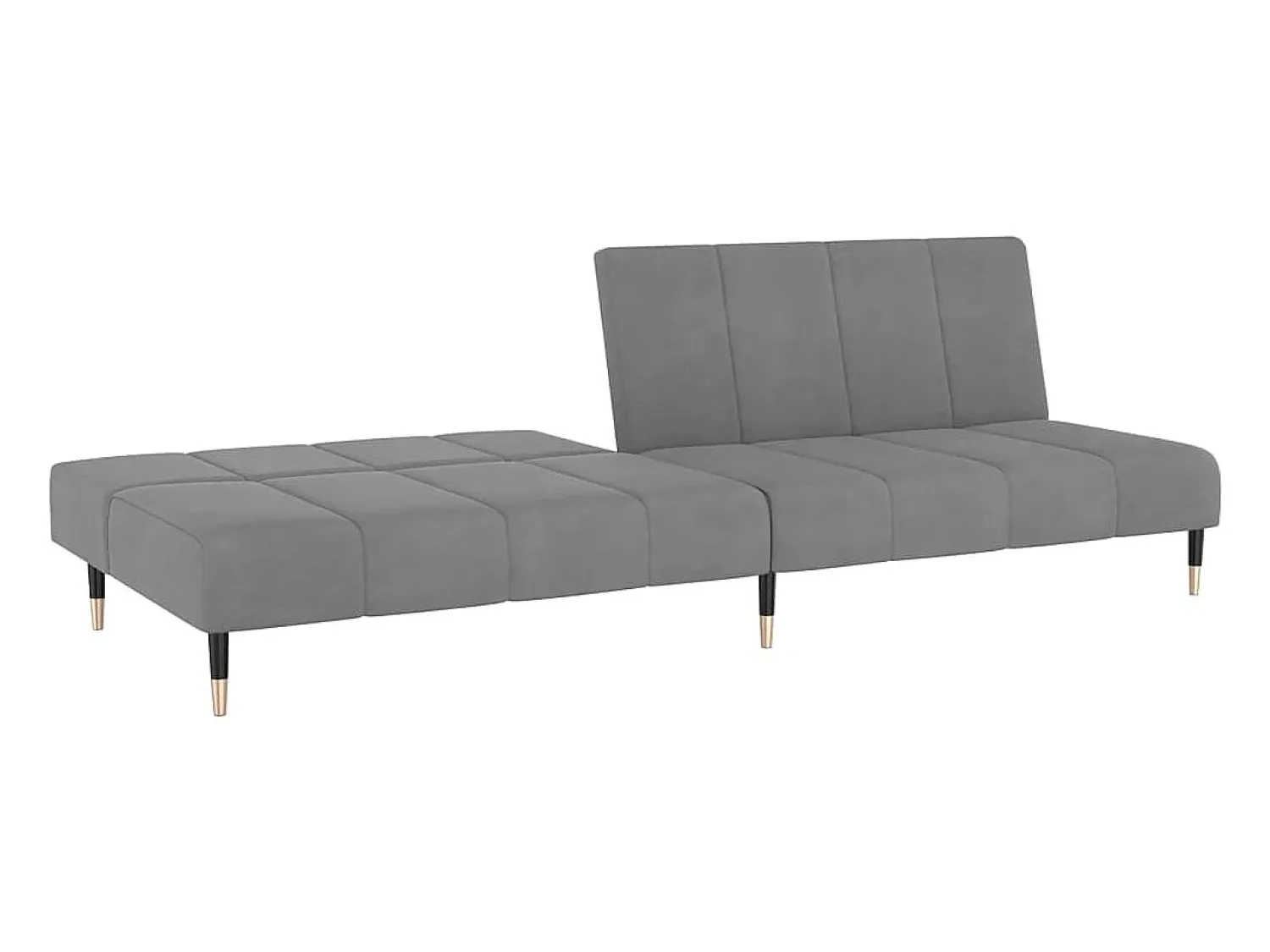 Outlet Sofá-cama de 2 lugares veludo -claro PT335142 Cinzento