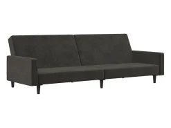 Sofá* Sofá-cama de 2 lugares veludo -escuro PT255144 Cinzento