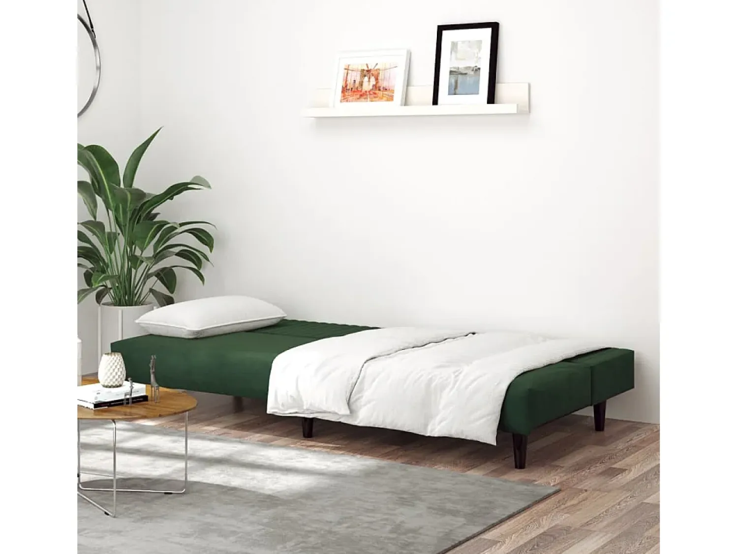 Hot Sofá-cama de 2 lugares veludo -escuro PT605605 Verde