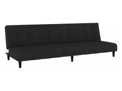 Sofá| Sofá-cama de 2 lugares veludo PT125533 Preto