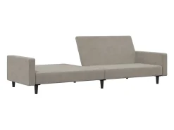 Sofá-cama de 2 lugares veludo cinzento-claro PT937995^ Sofá