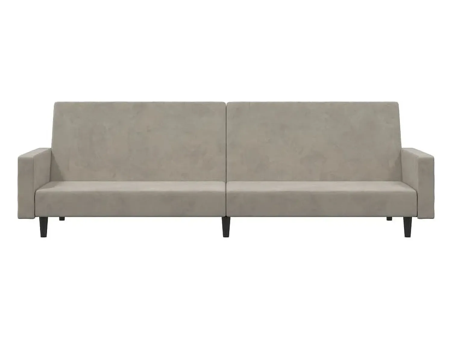 Sofá-cama de 2 lugares veludo cinzento-claro PT937995^ Sofá