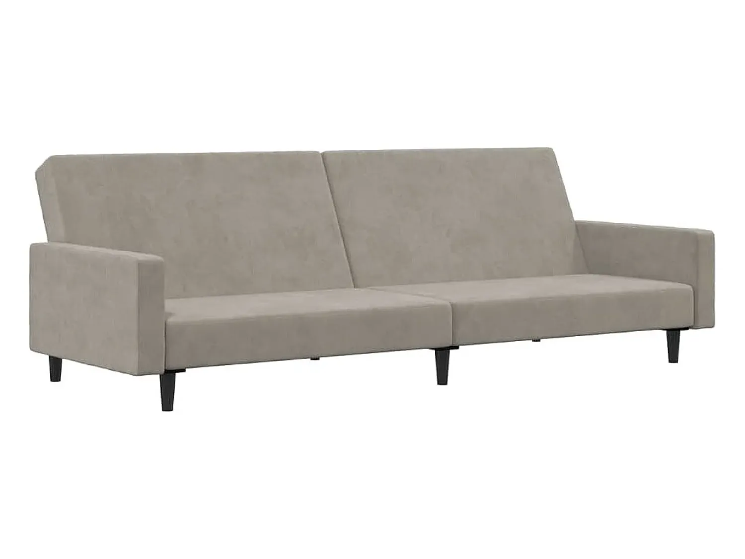 Sofá-cama de 2 lugares veludo cinzento-claro PT937995^ Sofá