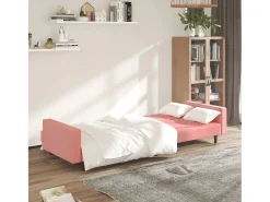 Sofá| Sofá-cama de 2 lugares veludo PT989431 Rosa