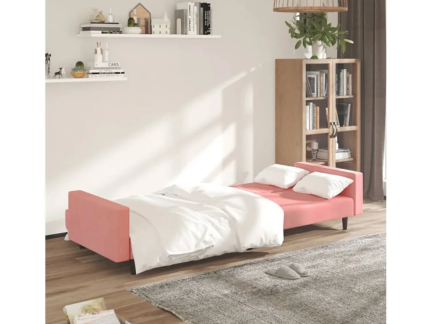 Sofá| Sofá-cama de 2 lugares veludo PT989431 Rosa