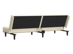 Best vidaxl Sofá-cama de 2 lugares veludo cor Creme