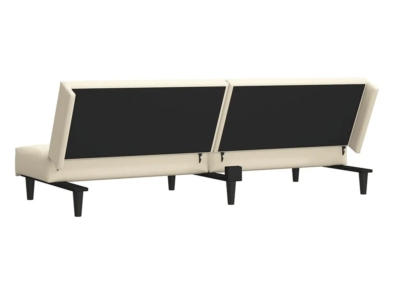 Best vidaxl Sofá-cama de 2 lugares veludo cor Creme