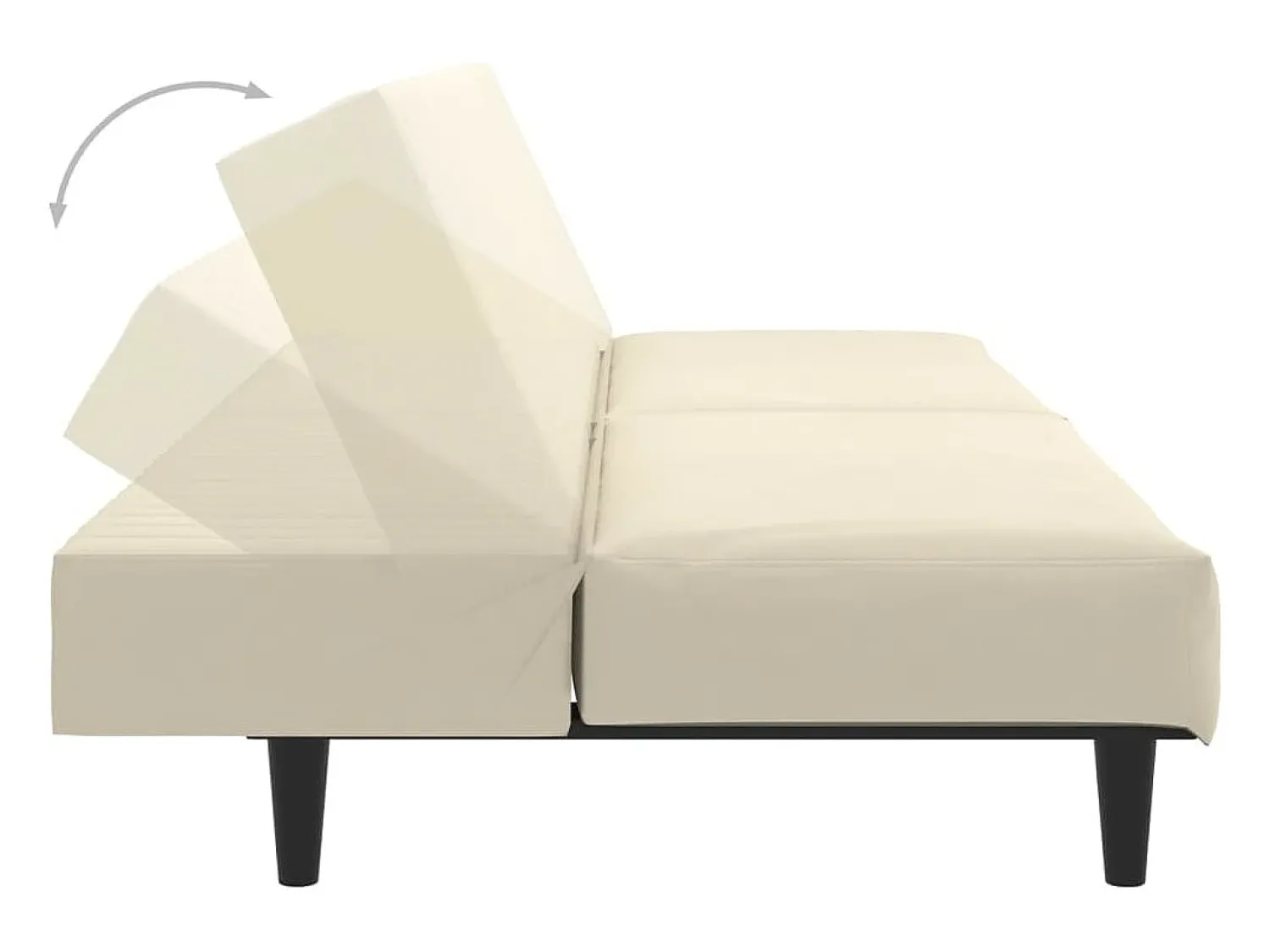 Best vidaxl Sofá-cama de 2 lugares veludo cor Creme