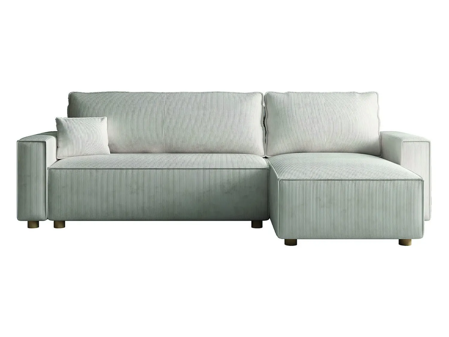 Outlet Concept-Usine Sofá-Cama de Canto 4 Lugares Veludo Cotelê COSY - Elegante e Versátil Bege