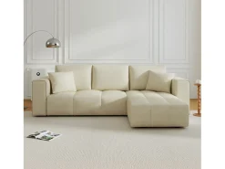 Concept-Usine Sofá-cama de canto conversível de 4 lugares em veludo BRIGHTON com baú - Estilo contemporâneo, estrutura em madeira maciça^ Sofá