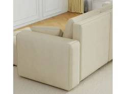 Concept-Usine Sofá-cama de canto conversível de 4 lugares em veludo BRIGHTON com baú - Estilo contemporâneo, estrutura em madeira maciça^ Sofá