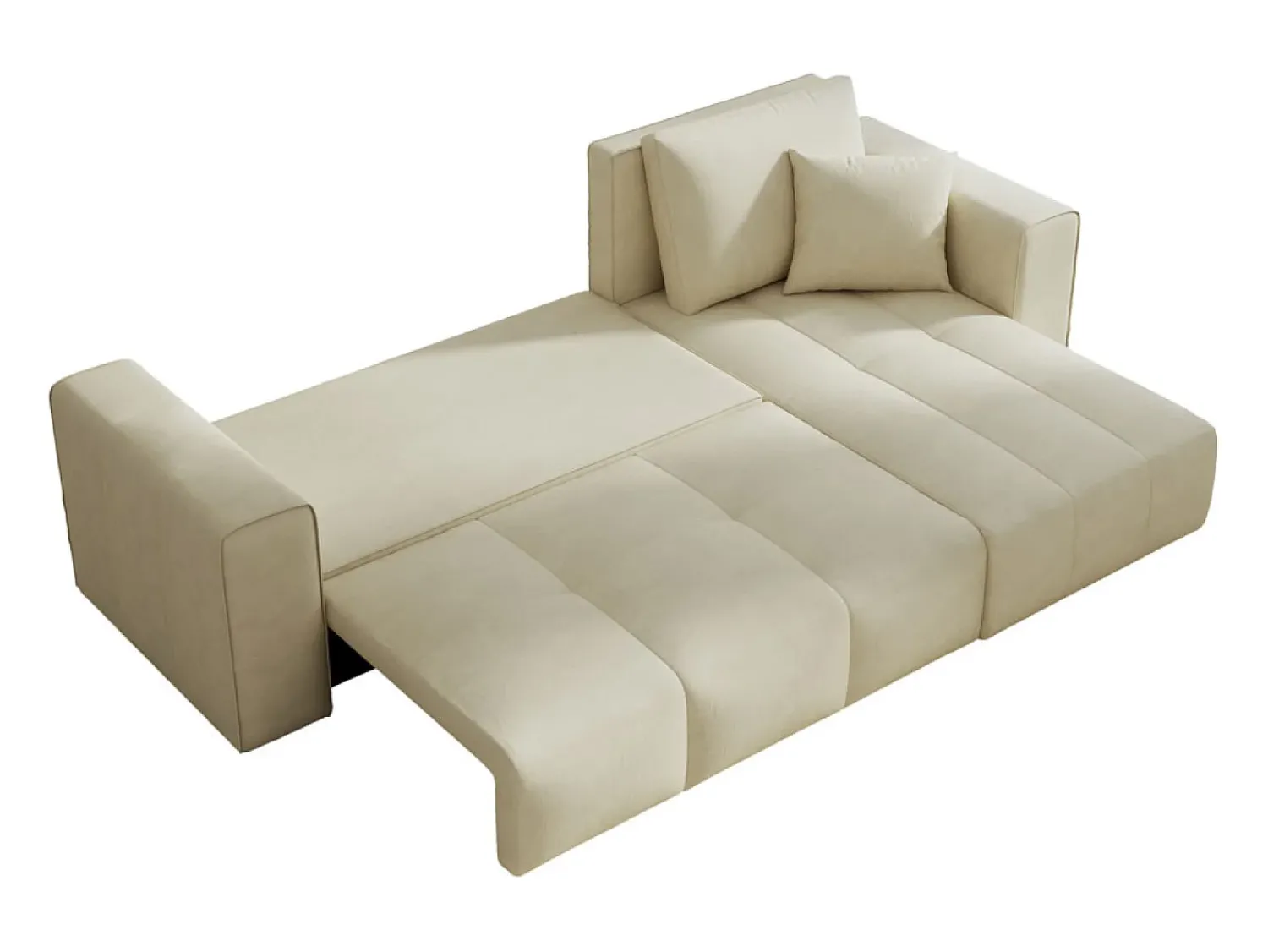 Concept-Usine Sofá-cama de canto conversível de 4 lugares em veludo BRIGHTON com baú - Estilo contemporâneo, estrutura em madeira maciça^ Sofá