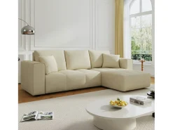 Concept-Usine Sofá-cama de canto conversível de 4 lugares em veludo BRIGHTON com baú - Estilo contemporâneo, estrutura em madeira maciça^ Sofá