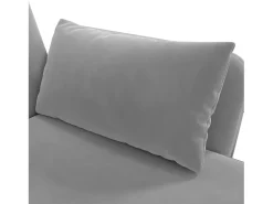 Online Hauss Spole Sofá-cama de canto de 3 lugares com chaise longue e encosto ajustável - Veludo Cinzento