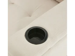 Sofá*Hauss Spole Sofá-cama de canto de 3 lugares com iluminação LED, espaço de arrumação e entradas USB - Tecido Bege