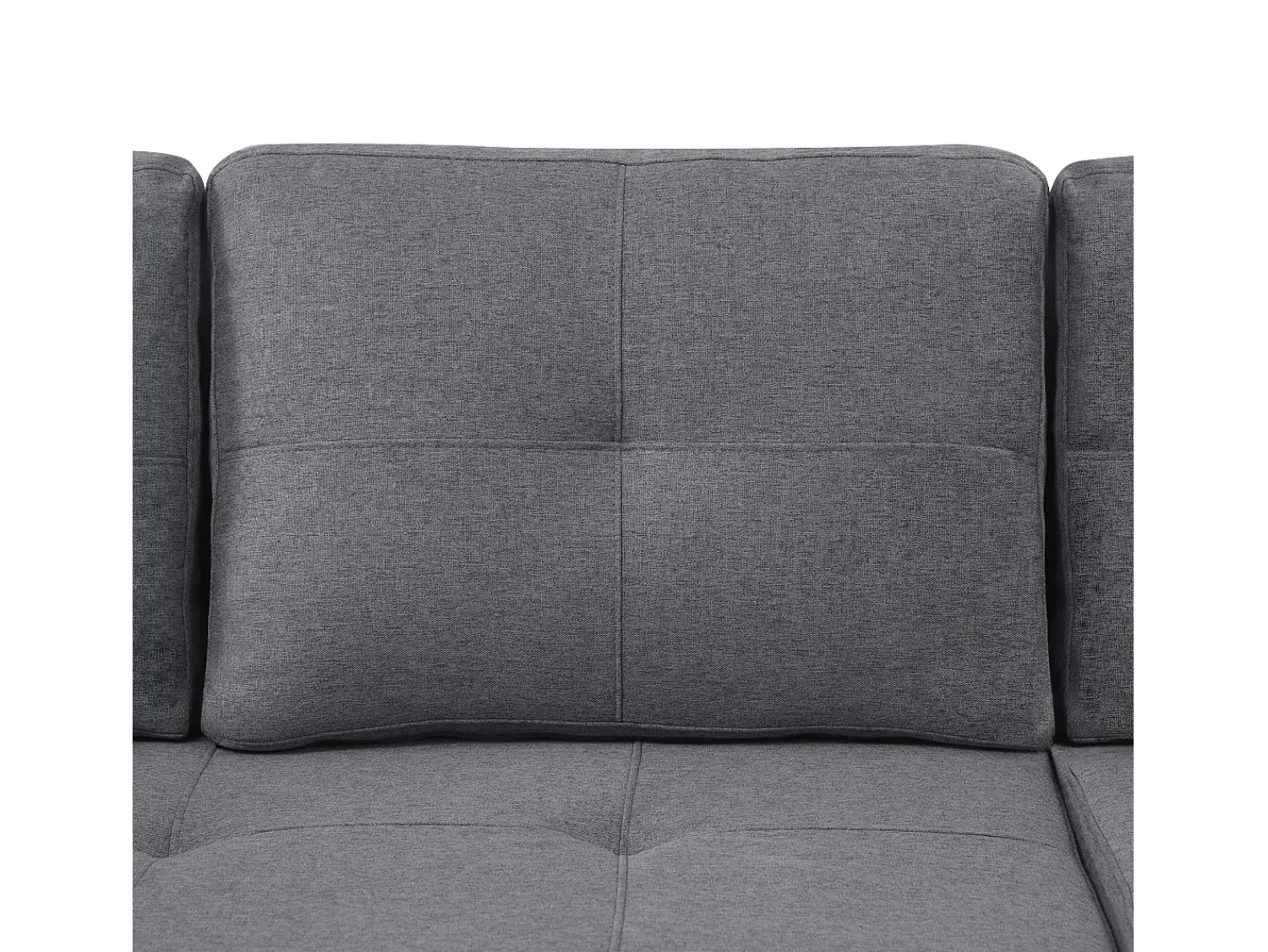 Hauss Spole Sofá-cama de canto de 3 lugares em linho - Com compartimento de arrumação e suporte para copos embutido.^ Sofá