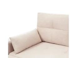 Sofá|Hauss Spole Sofá-cama de canto de 3 lugares em linho - Com compartimento de arrumação e suporte para copos embutido. Bege