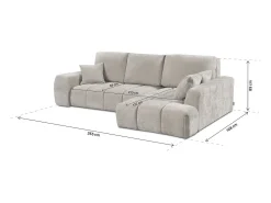 Sofá|Habitat et jardin Sofá-cama de canto direito em tecido chenille "Verneuil" - 3 lugares - Bege