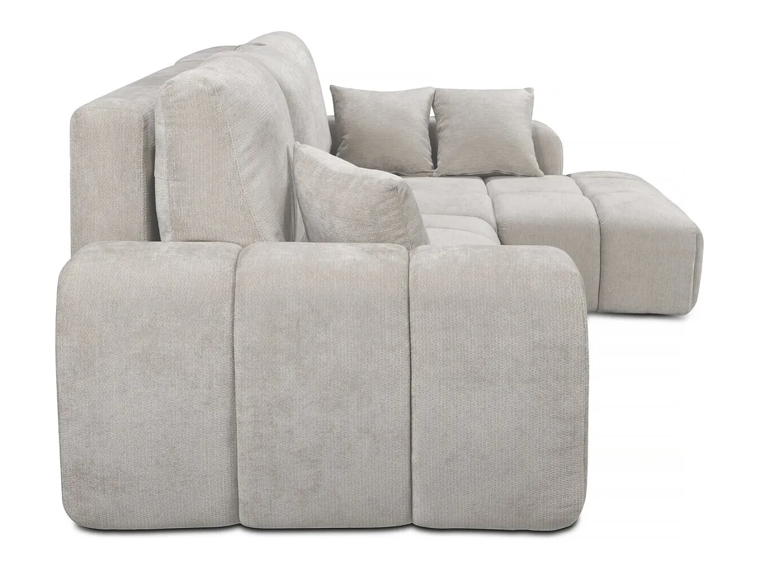 Sofá|Habitat et jardin Sofá-cama de canto direito em tecido chenille "Verneuil" - 3 lugares - Bege