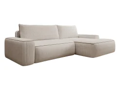 Sofá*Vente-unique Sofá-cama de canto direito ZOMELA em veludo cotelê Bege