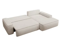 Sofá*Vente-unique Sofá-cama de canto direito ZOMELA em veludo cotelê Bege