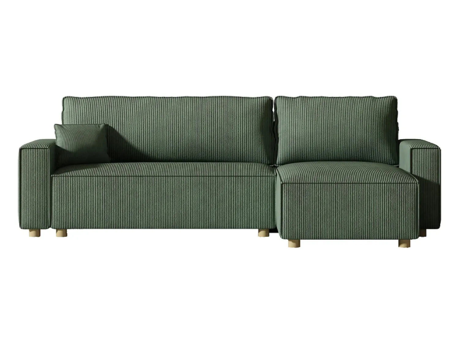 Sofá|Concept-Usine Sofá-Cama de Canto em Veludo Cotelê COSY - Estilo Elegante e Confortável Verde