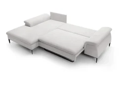 Vente-unique Sofá-cama de canto esquerdo JOLESA em tecido bouclé^ Sofá