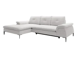 Vente-unique Sofá-cama de canto esquerdo JOLESA em tecido bouclé^ Sofá