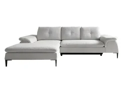 Vente-unique Sofá-cama de canto esquerdo JOLESA em tecido bouclé^ Sofá