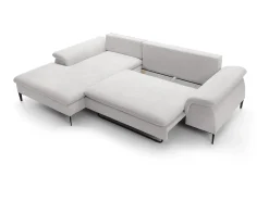 Vente-unique Sofá-cama de canto esquerdo JOLESA em tecido bouclé^ Sofá