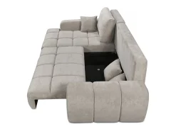 Sofá|Habitat et jardin Sofá-cama de canto esquerdo em tecido chenille "Verneuil" - 3 lugares - Bege
