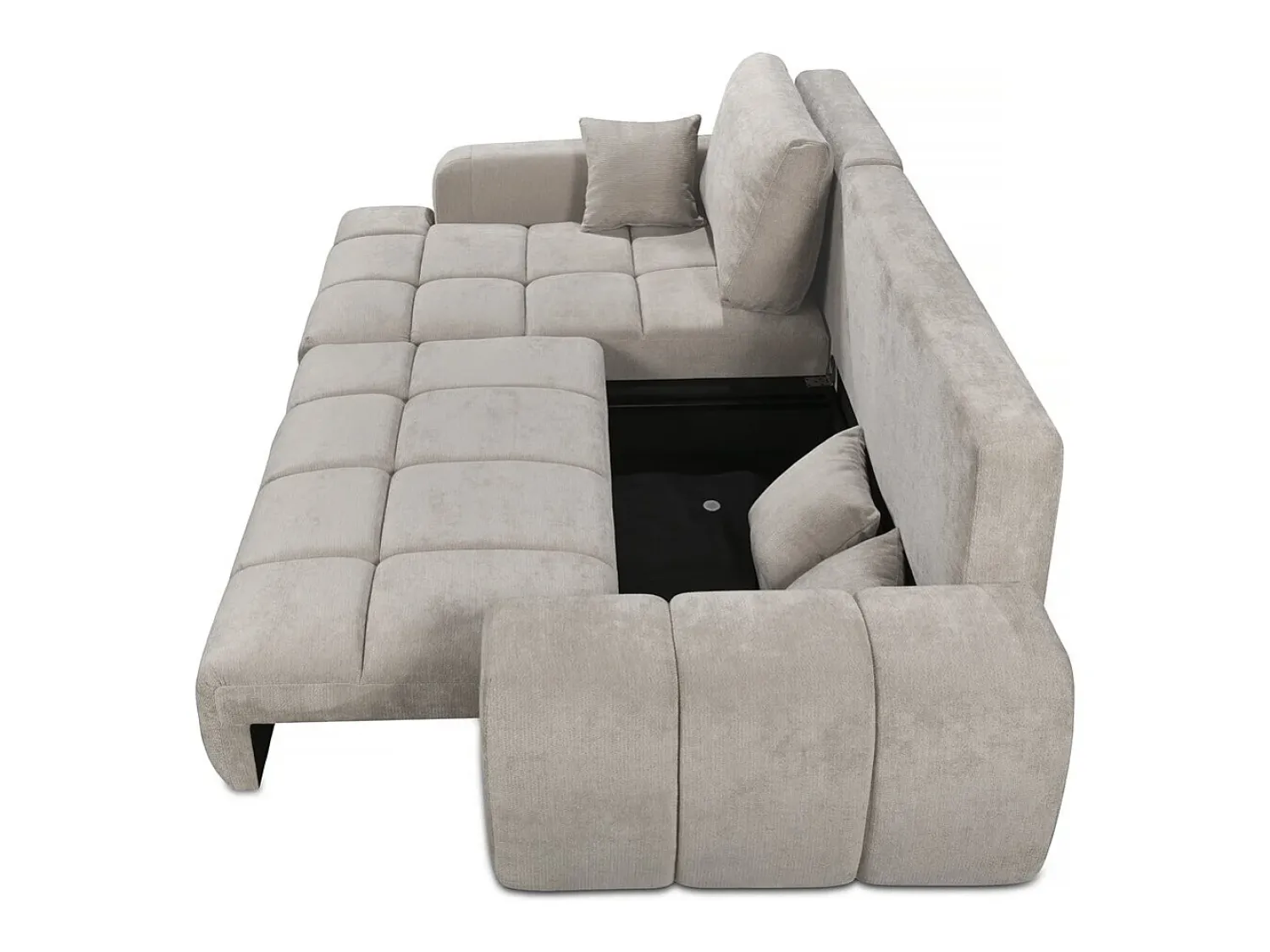 Sofá|Habitat et jardin Sofá-cama de canto esquerdo em tecido chenille "Verneuil" - 3 lugares - Bege