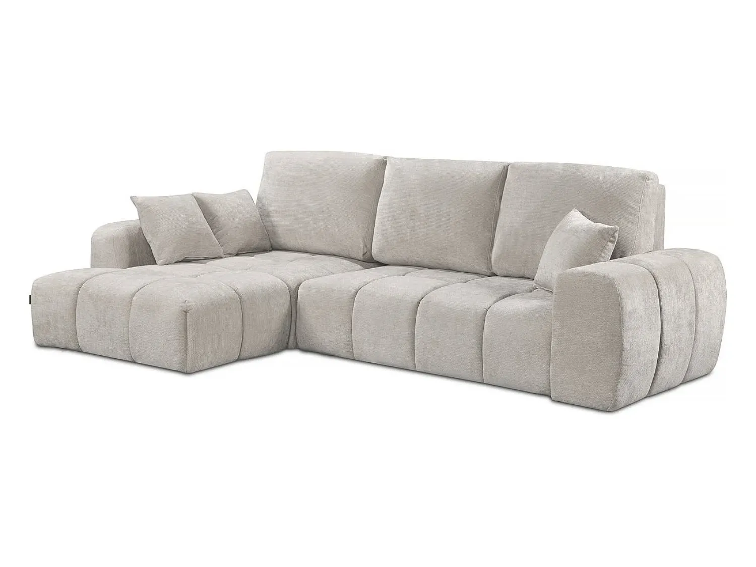 Sofá|Habitat et jardin Sofá-cama de canto esquerdo em tecido chenille "Verneuil" - 3 lugares - Bege