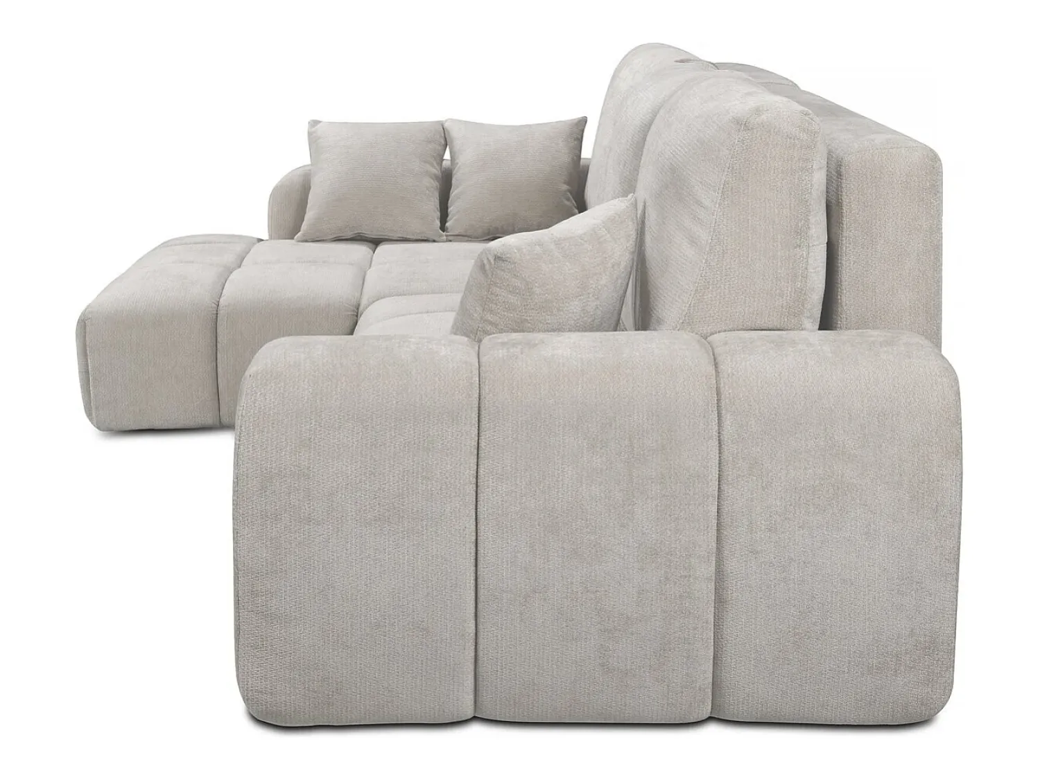 Sofá|Habitat et jardin Sofá-cama de canto esquerdo em tecido chenille "Verneuil" - 3 lugares - Bege