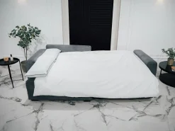 Sofá| Sofá-Cama de Canto Lauren Cinza 4 Lugares com Armazenamento, Chaise Longue Reversível e Tecido Fácil de Limpar Cinzento