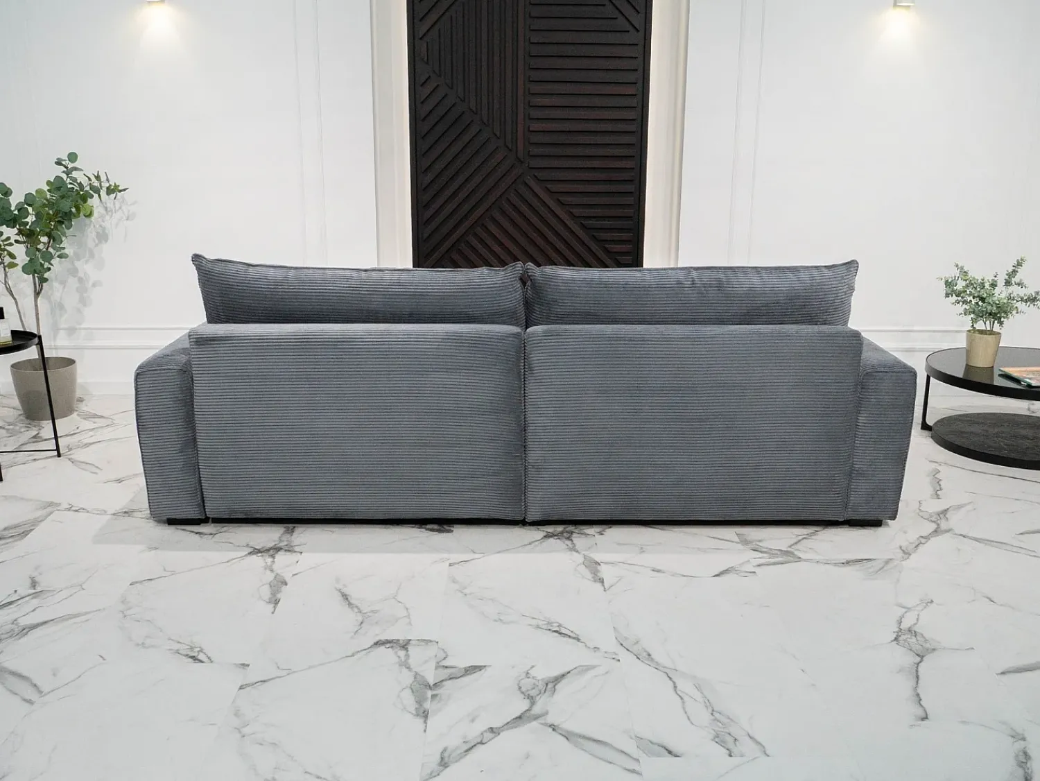 Sofá| Sofá-Cama de Canto Lauren Cinza 4 Lugares com Armazenamento, Chaise Longue Reversível e Tecido Fácil de Limpar Cinzento