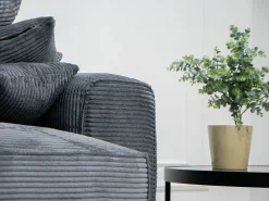 Sofá| Sofá-Cama de Canto Lauren Cinza 4 Lugares com Armazenamento, Chaise Longue Reversível e Tecido Fácil de Limpar Cinzento