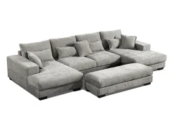 Sofá|Saldosystocks Sofá-cama de canto Mega com chaise longue Kim 368cm, cinza Cinzento