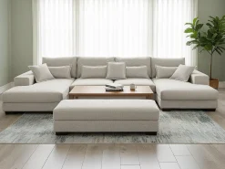 Sofá|Saldosystocks Sofá-cama de canto Mega com chaise longue Kim 368cm, cinza Cinzento