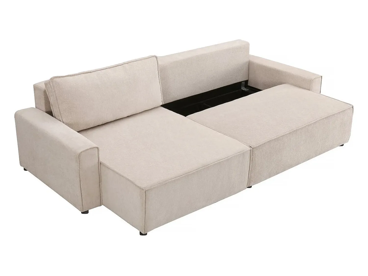 Habitat et jardin Sofá-cama de canto "Montaigne" em tecido texturado - 4 lugares -^ Sofá
