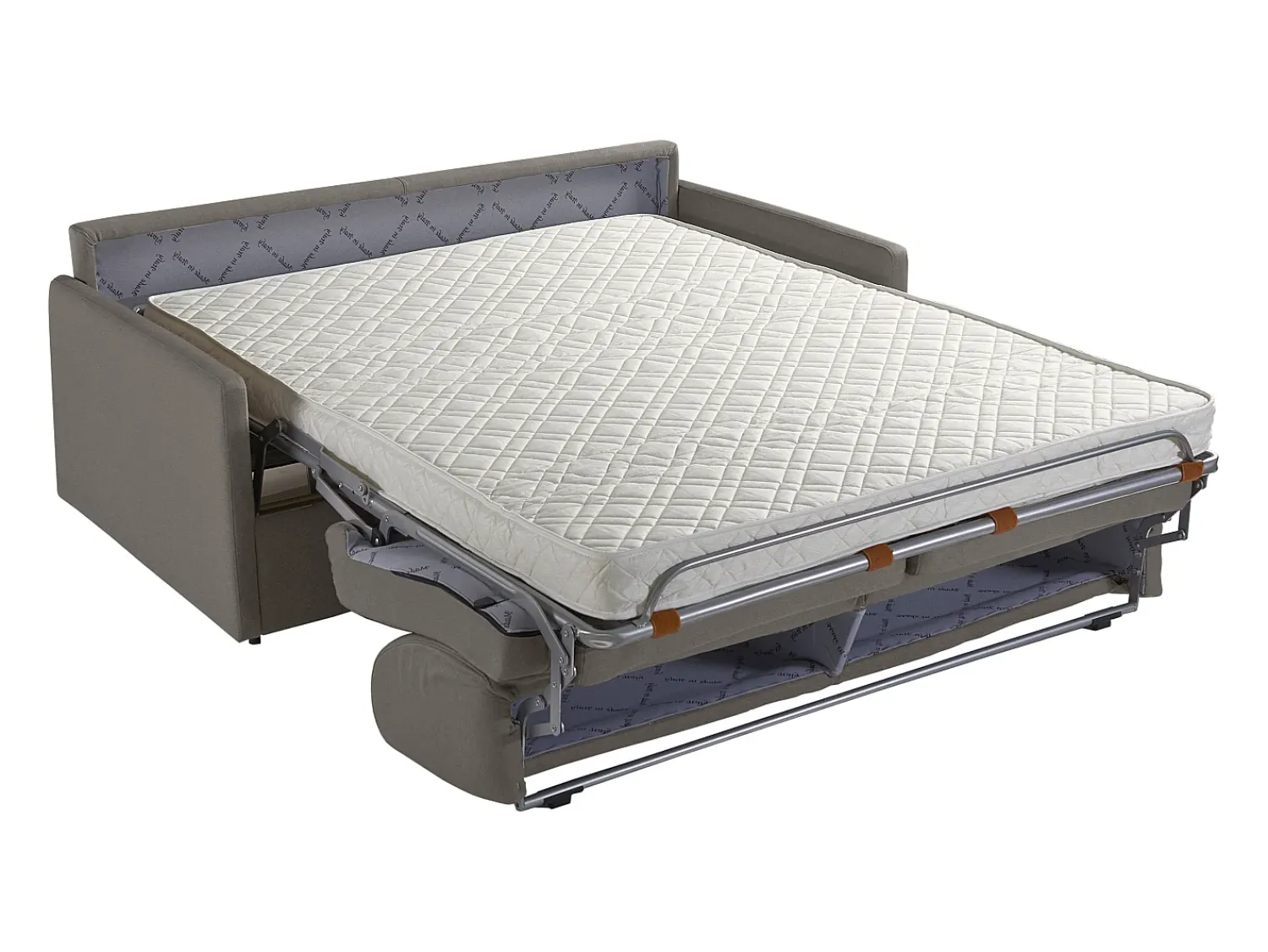 Vente-unique Sofá-cama de veludo cinza assento memória de forma 140 cm colchão 14 cm CALIFE^ Sofá