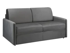 Vente-unique Sofá-cama de veludo cinza assento memória de forma 140 cm colchão 14 cm CALIFE^ Sofá