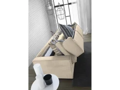 Sofá|Talamo Italia Sofá-cama Dekuba, sofá de 2 lugares, 100% Fabricado na Itália, Sofá da sala com abertura giratória, em tecido acolchoado, com braços padrão, 180x95h90 cm, Bege