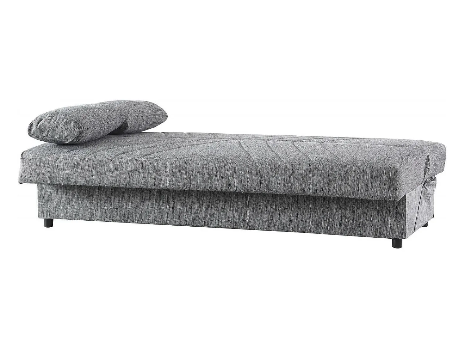 Best Dmora Sofá-cama Dmalama, ofá-cama de 3 lugare com arrumação com 2 almofada incluída, Sofá da ala em tecido acolchoado com abertura click-clack, 181x81h88 cm, Cinzento