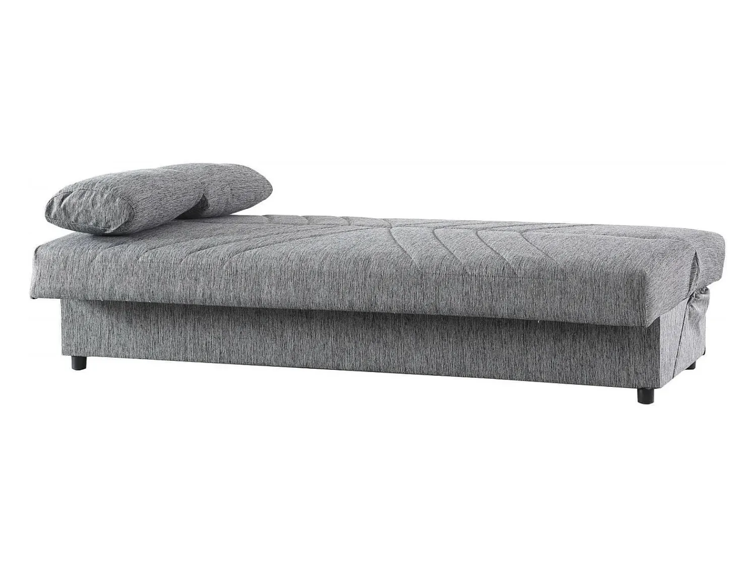 Best Dmora Sofá-cama Dmalama, ofá-cama de 3 lugare com arrumação com 2 almofada incluída, Sofá da ala em tecido acolchoado com abertura click-clack, 181x81h88 cm, Cinzento