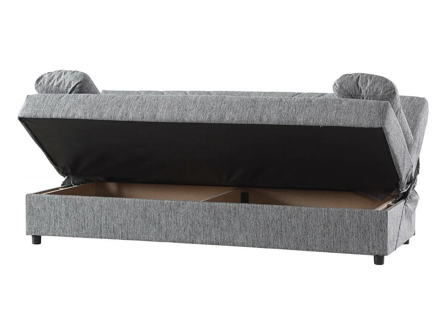 Best Dmora Sofá-cama Dmalama, ofá-cama de 3 lugare com arrumação com 2 almofada incluída, Sofá da ala em tecido acolchoado com abertura click-clack, 181x81h88 cm, Cinzento