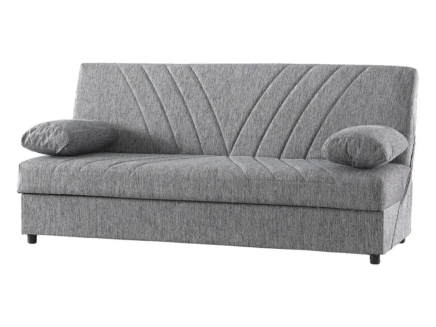 Best Dmora Sofá-cama Dmalama, ofá-cama de 3 lugare com arrumação com 2 almofada incluída, Sofá da ala em tecido acolchoado com abertura click-clack, 181x81h88 cm, Cinzento